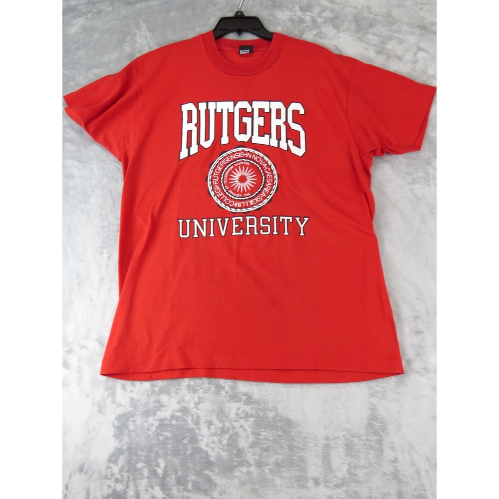 Vintage Rutgers University Scarlet Knights TShirt XL ScreenStars Tag Red College